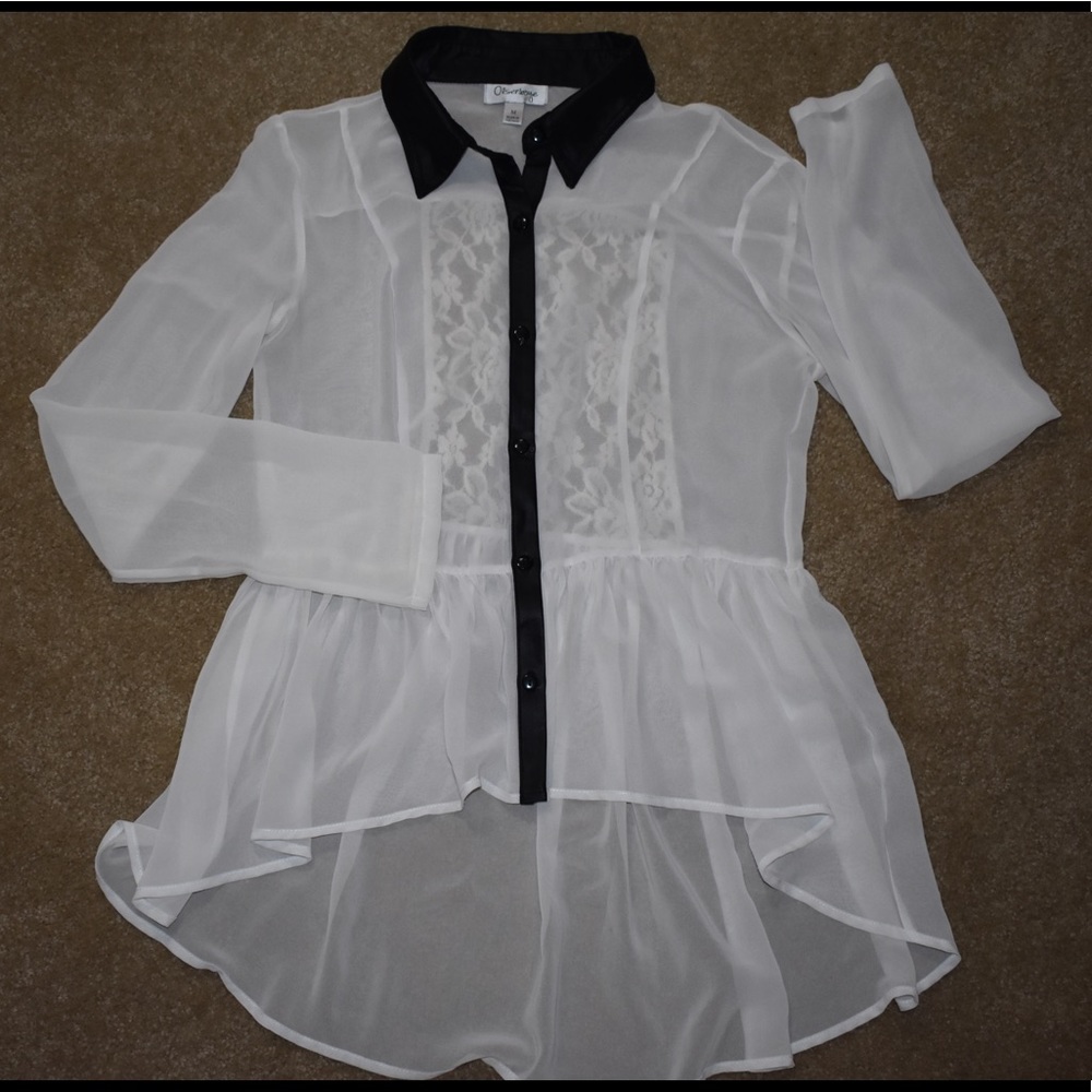 Sheer whit Olsenboye blouse
